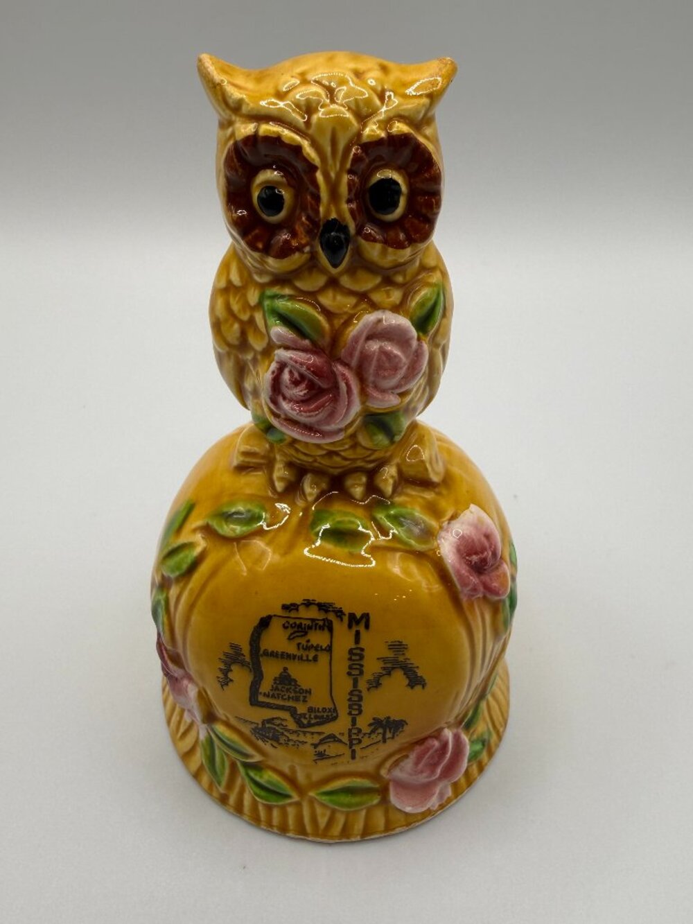 VTG 'Mississippi' Souvenir Owl Ceramic Bell